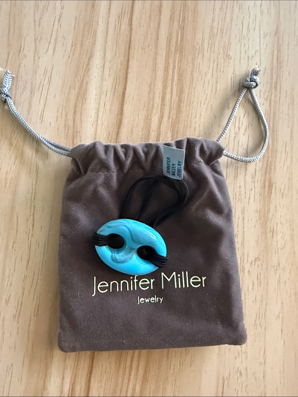Jennifer Miller Turquoise Donut Pendant Adjustable Bracelet